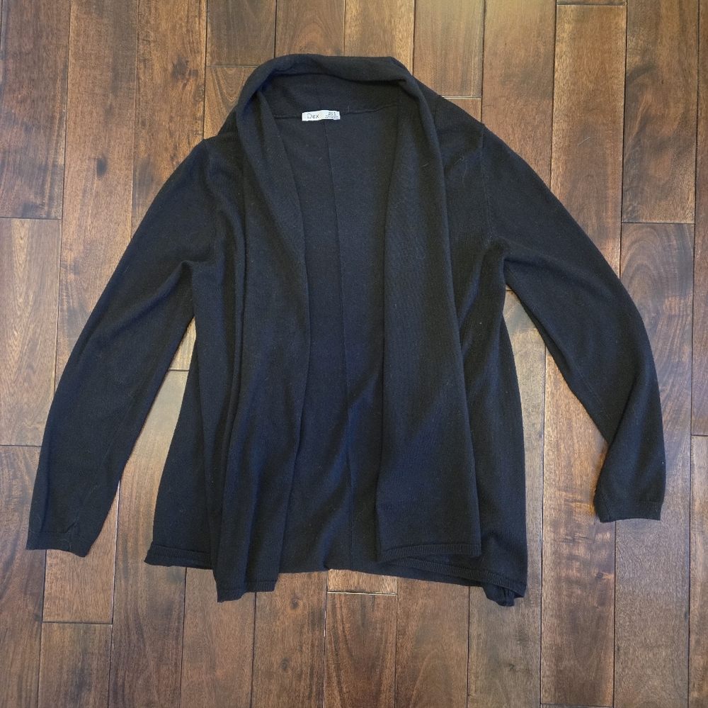 Dex Black Open Front Cardigan